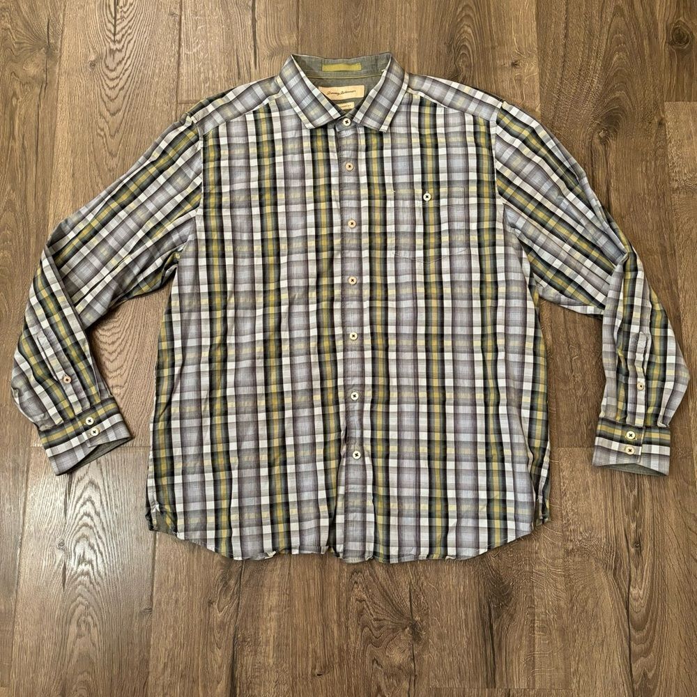 Tommy Bahama Island Modern Fit Long Sleeve Button Up Shirt - Mens XL 100% Cotton